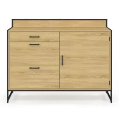 Buffet bas de cuisine 120 cm 3 tiroirs design industriel