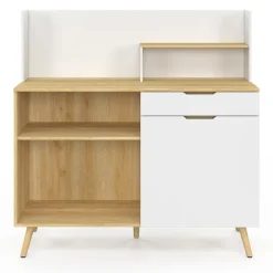 Buffet bas de cuisine hêtre et blanc
