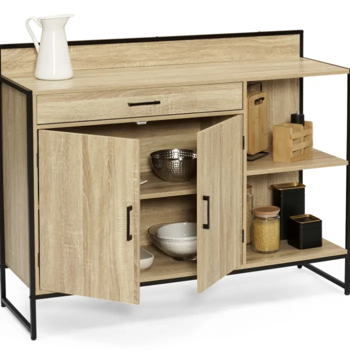 Buffet bas de cuisine industriel avec plan de travail