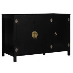 Buffet bas noir style asiatique 3 portes