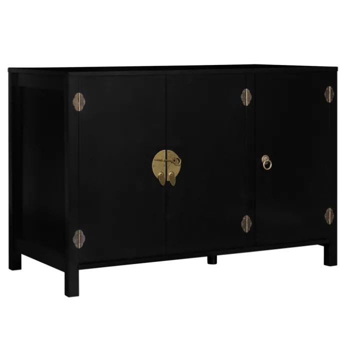 Buffet bas noir style asiatique 3 portes