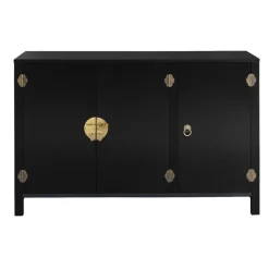 Buffet bas noir style asiatique 3 portes