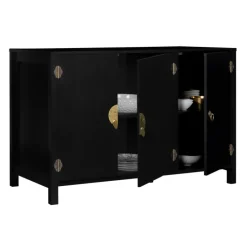 Buffet bas noir style asiatique 3 portes