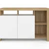Buffet bois avec portes blanches