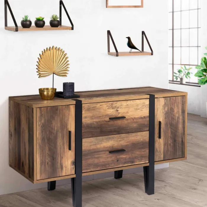 Buffet bois foncé avec pied épingle