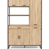 Buffet cuisine bois clair style industriel 120 cm