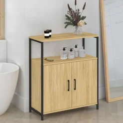 Buffet d'appoint 1 niche et 2 portes 70 cm design industriel