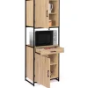 Buffet de cuisine industriel bois et métal 60 cm