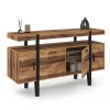 Buffet de salon industriel 4 portes bois et noir