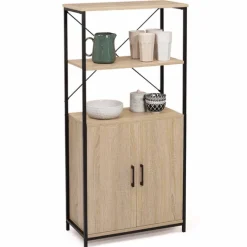 Buffet haut style industriel 2 portes avec étagères