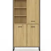 Buffet haut style industriel 160 cm bois et métal avec rangement