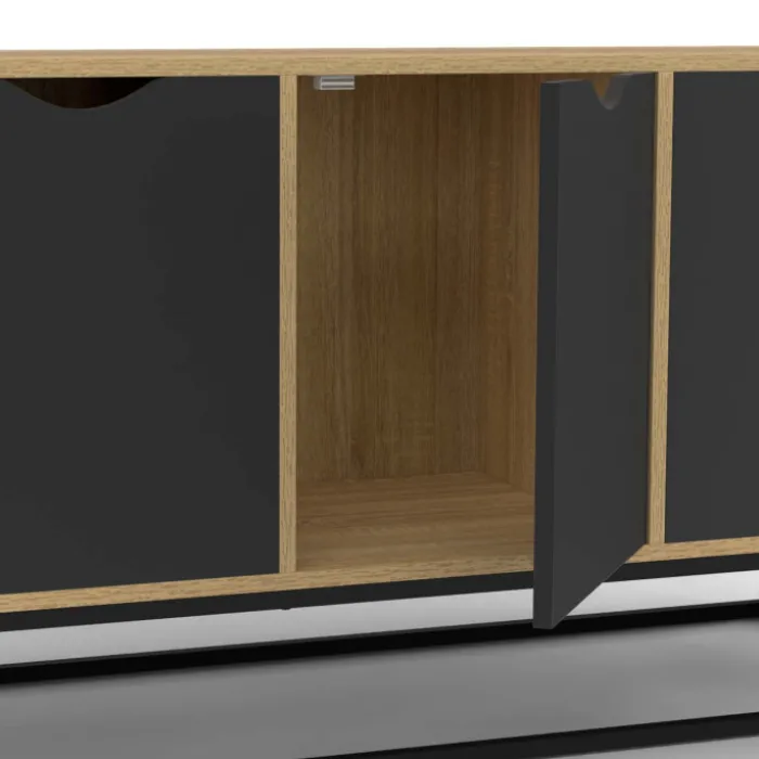 Buffet industriel avec 4 portes noires
