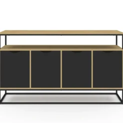 Buffet industriel avec 4 portes noires