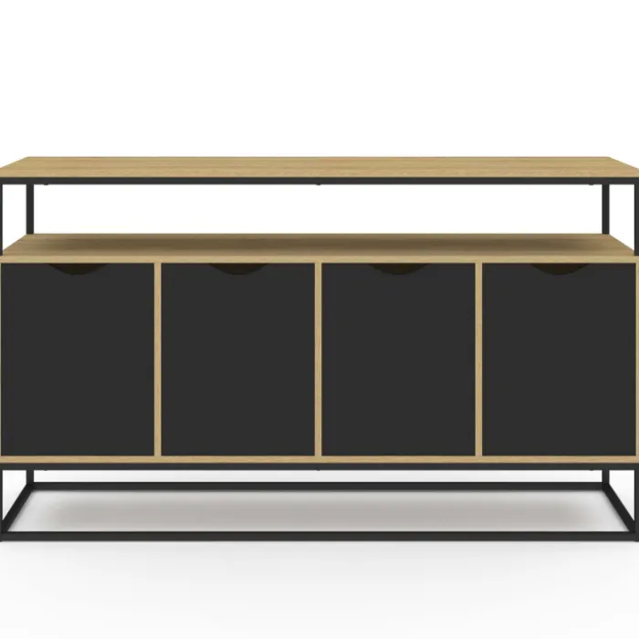 Buffet industriel avec 4 portes noires