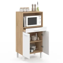 Buffet mi-haut 60 cm 1 tiroir 2 portes blanc