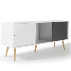 Buffet scandinave bois blanc et gris EFFIE