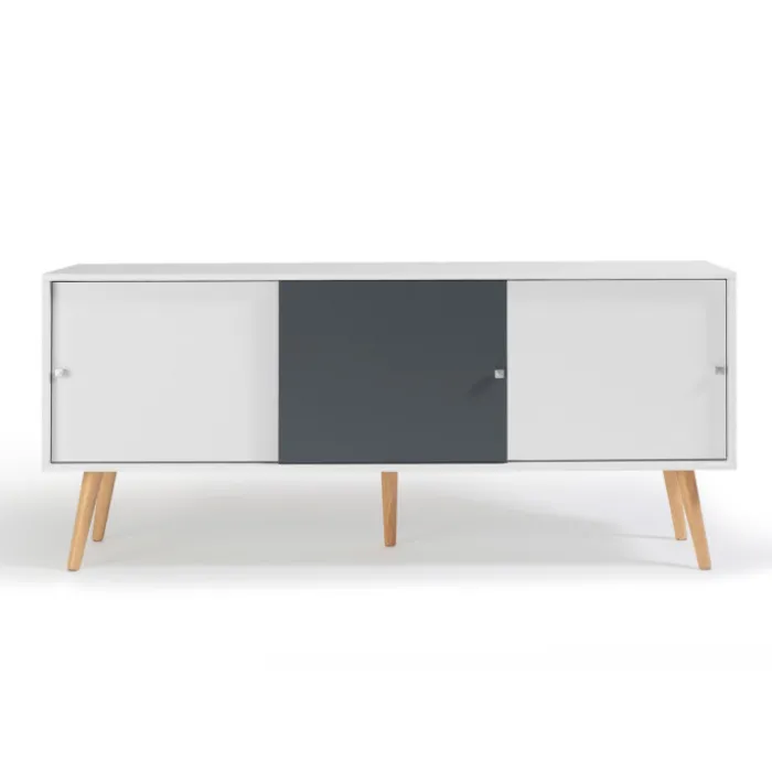 Buffet scandinave bois blanc et gris EFFIE