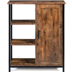 Buffet style industriel effet bois vieilli 70 cm