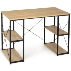 Bureau avec étagères style industriel en métal et bois