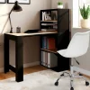 Bureau bibliothèque bois façon hêtre et noir