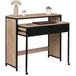 Bureau extensible gain de place 1 tiroir style industriel