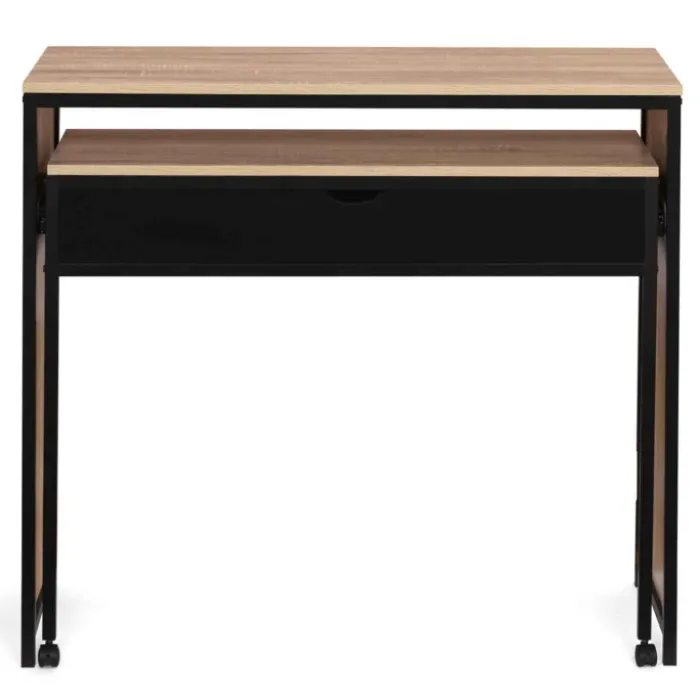 Bureau extensible gain de place 1 tiroir style industriel