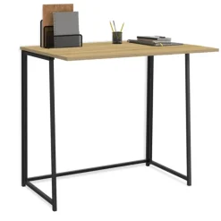 Bureau pliable industriel bois et métal