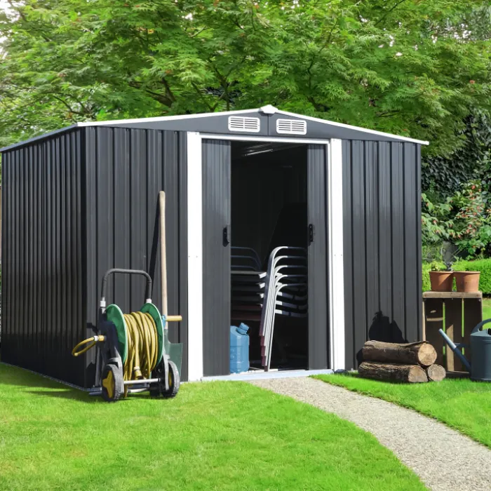 Cabanon de jardin en métal 5,3m² gris