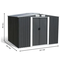 Cabanon de jardin en métal 5,3m² gris
