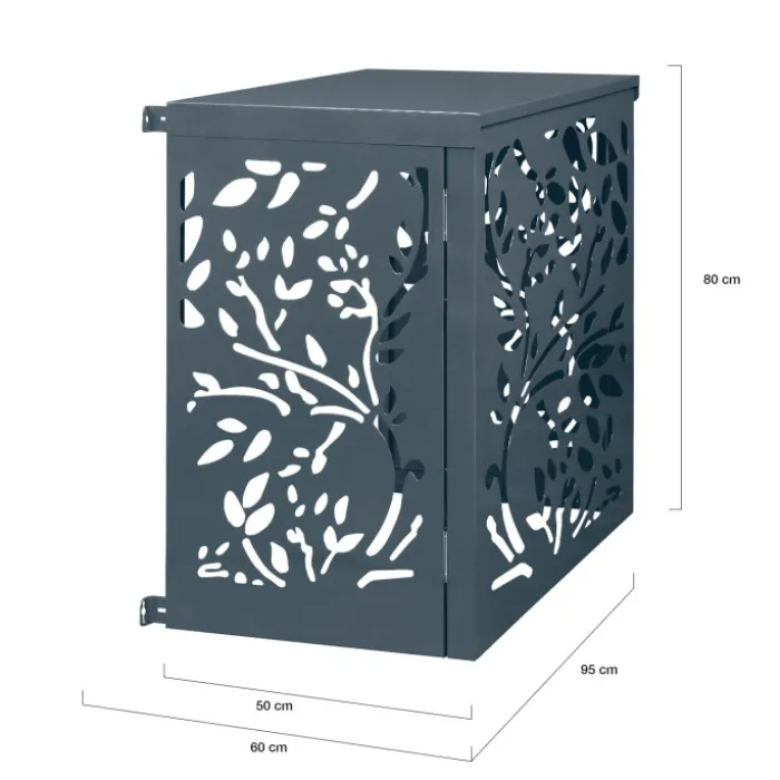 Cache climatiseur en métal gris anthracite protection unité extérieur 95 x 50 x 80 cm