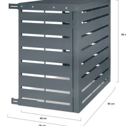 Cache climatiseur extérieur en métal gris anthracite 95x50x80 cm