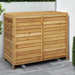 Cache climatiseur extérieur en bois naturel 95 x 50 x 80 cm