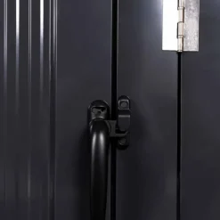 Cache poubelle double en acier gris pour extérieur