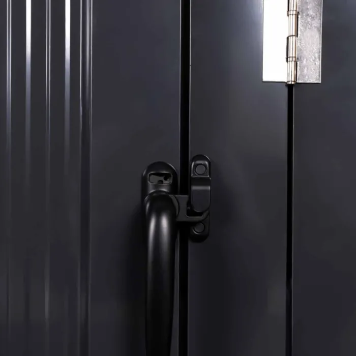 Cache poubelle double en acier gris pour extérieur