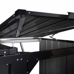 Cache poubelle double en acier gris pour extérieur