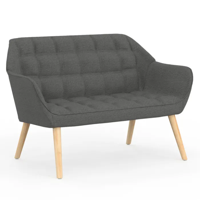 Canapé banquette en tissu gris anthracite