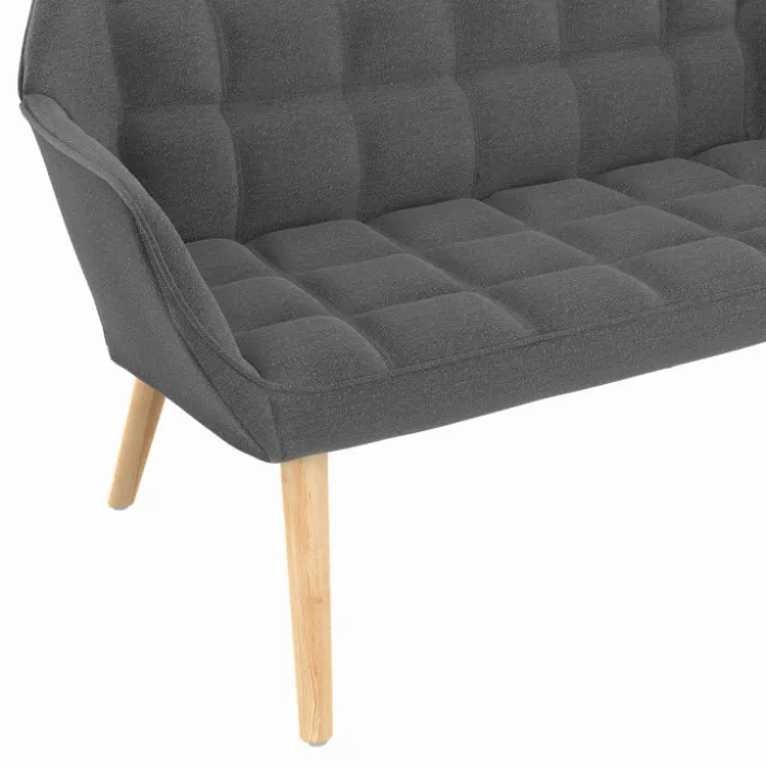 Canapé banquette en tissu gris anthracite