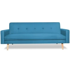Canapé bleu canard scandinave 3 places convertible