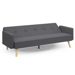Canapé droit convertible 3 places gris