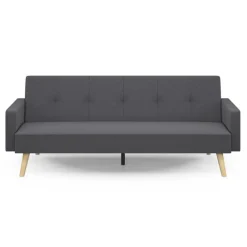 Canapé droit convertible 3 places gris