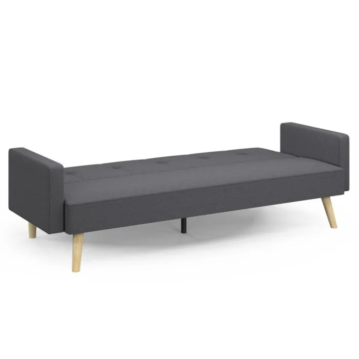 Canapé droit convertible 3 places gris