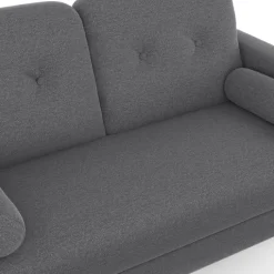 Canapé droit scandinave 2 places en tissu gris anthracite