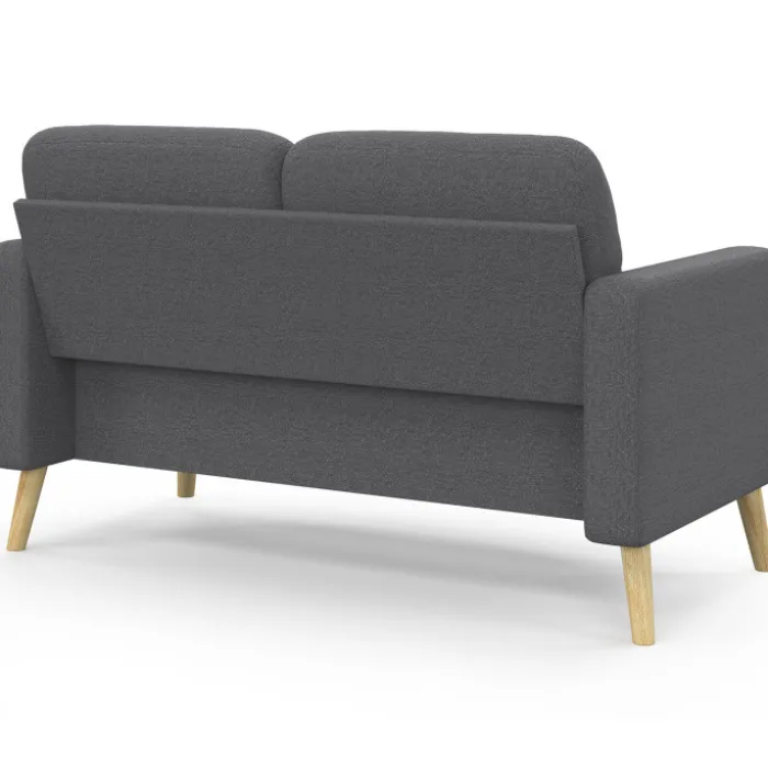 Canapé droit scandinave 2 places en tissu gris anthracite