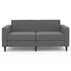 Canapé fixe moderne 3 places 180 cm en tissu gris anthracite