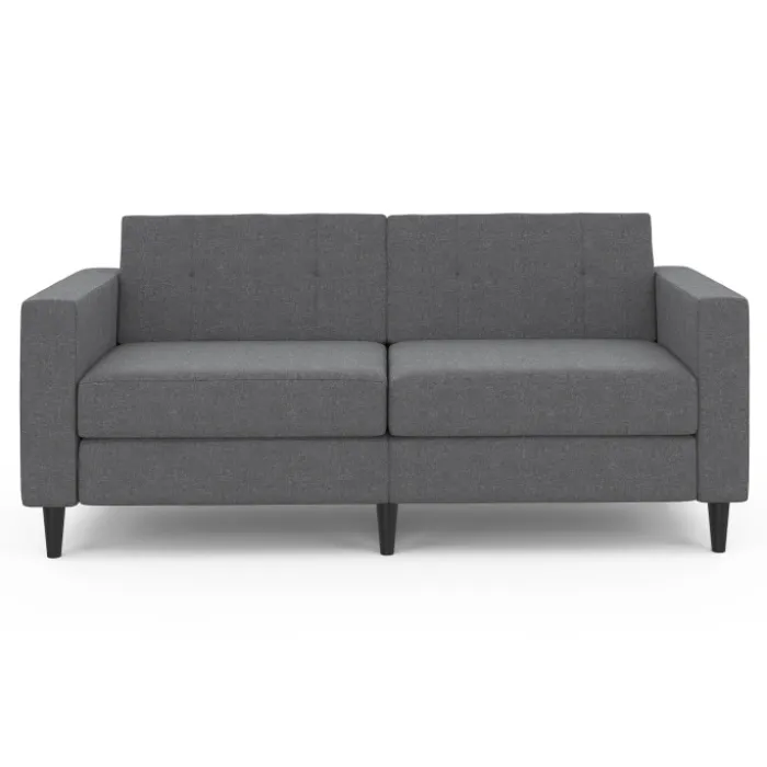 Canapé fixe moderne 3 places 180 cm en tissu gris anthracite