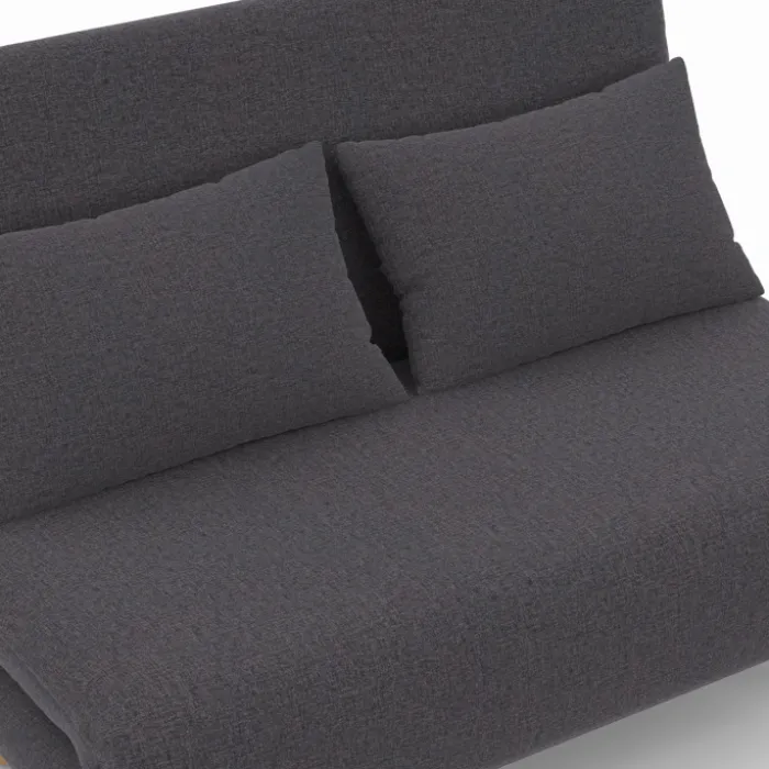 Canapé lit convertible 2 places 120x190cm tissu gris anthracite