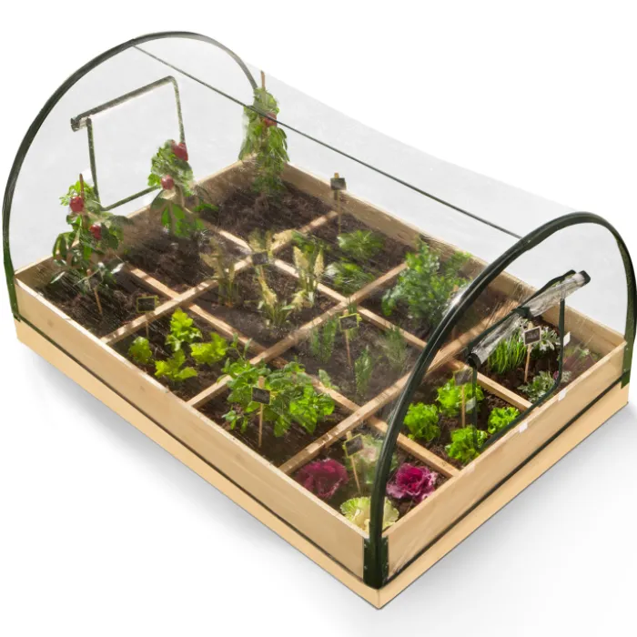 Carré potager avec serre