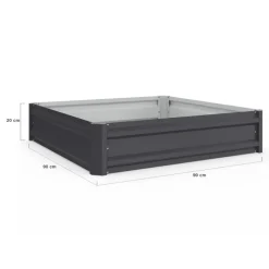 Carrés de potager 90 x 90 cm métalliques gris argentés : lot de 2