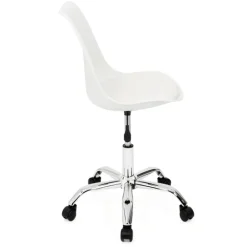 Chaise de bureau scandinave blanche à roulettes