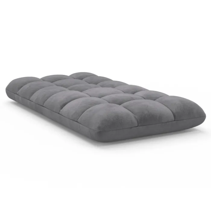 Chaise de sol pliante 15 positions en velours gris anthracite